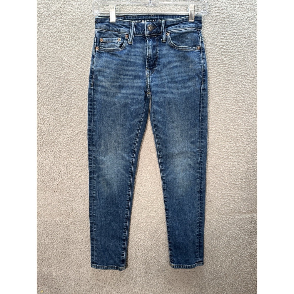American Eagle Jeans Mens 26x28 Blue Athletic Skinny Airflex+ Distressed Preppy